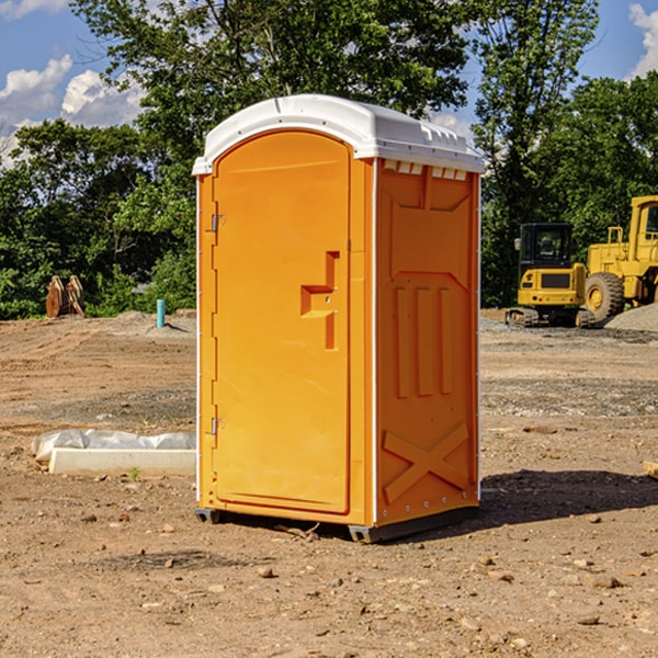 how often are the porta potties cleaned and serviced during a rental period in Downey